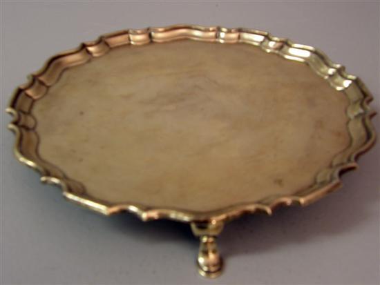 Appraisal: George V silver salver with serpentine rim on three applied