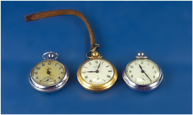 Appraisal: Collectors Pocket Watches chrome and gold plate in total 's