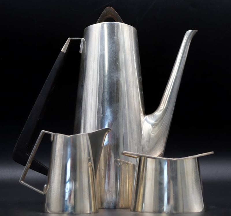 Appraisal: STERLING PC DANISH MODERNIST STERLING COFFEE Service A Pc Danish