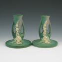 Appraisal: Roseville Foxglove candleholders pair Marked Roseville USA - Mint tall