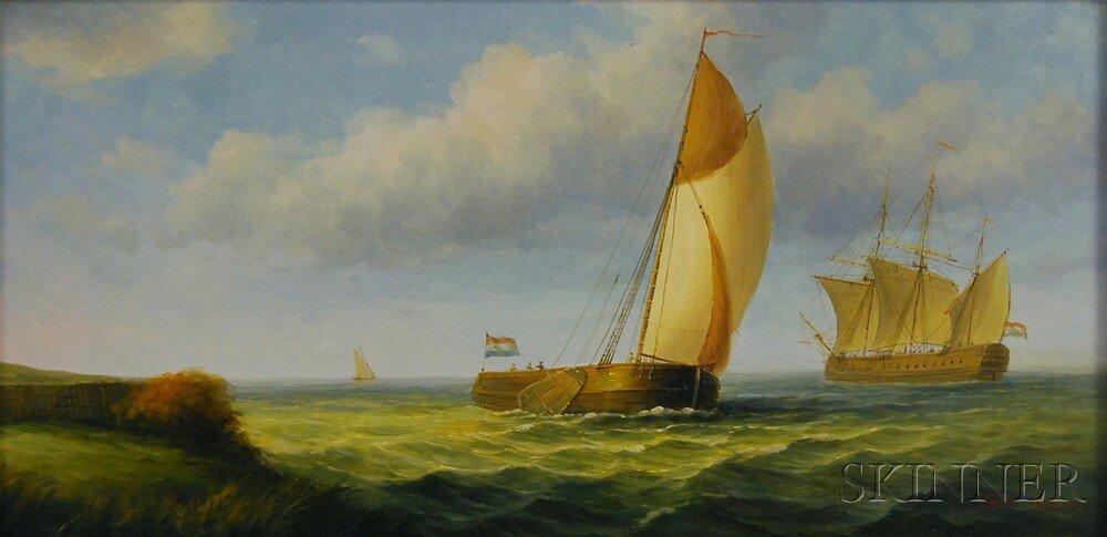 Appraisal: James Hardy III British b Dutch Vessels off the Coast