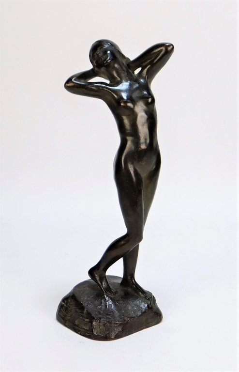 Appraisal: C SWIFT ART DECO NUDE FIGURE BRONZE STATUE Europe th