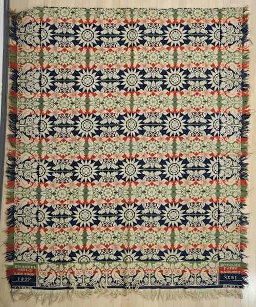 Appraisal: Pennsylvania jacquard coverlet inscribed Emanuel Mealy Lebanon J Uhler x