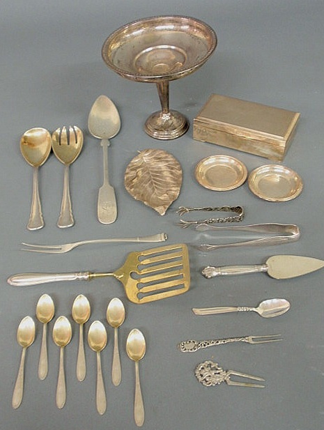 Appraisal: Group of silver flatware and tableware some marked some sterling