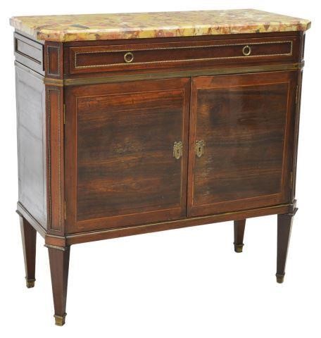 Appraisal: French Louis XVI style marble-top sideboard th c in a