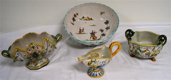 Appraisal: Italian maiolica tin glazed earthenware th C including two bowls