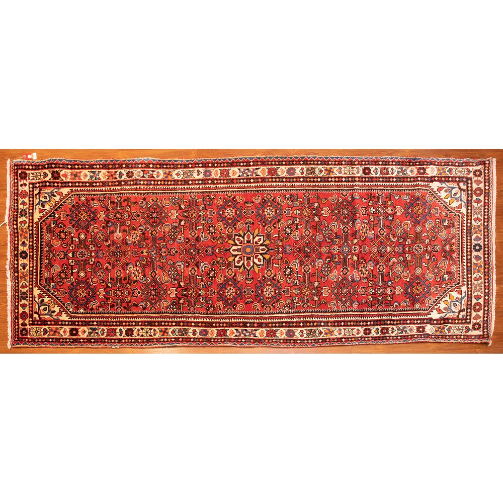 Appraisal: Hamadan Runner Persia x Fourth quarter- th century hand-knotted wool