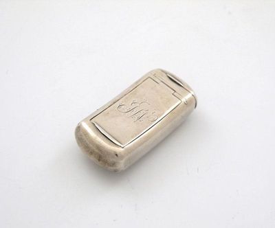 Appraisal: A George III combined snuff box vinaigrette rounded curved oblong