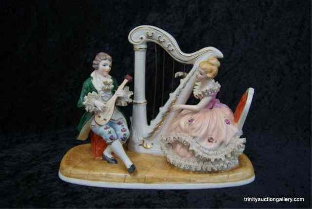 Appraisal: Vintage Arnart Porcelain Musicians FigurineComplete with Certificate of Authenticity c