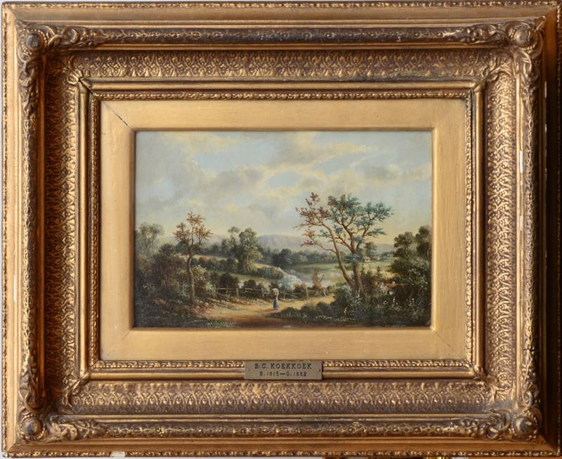 Appraisal: ATTRIBUTED TO BAREND CORNELIS KOEKKOEK - LANDSCAPE Oil on canvas