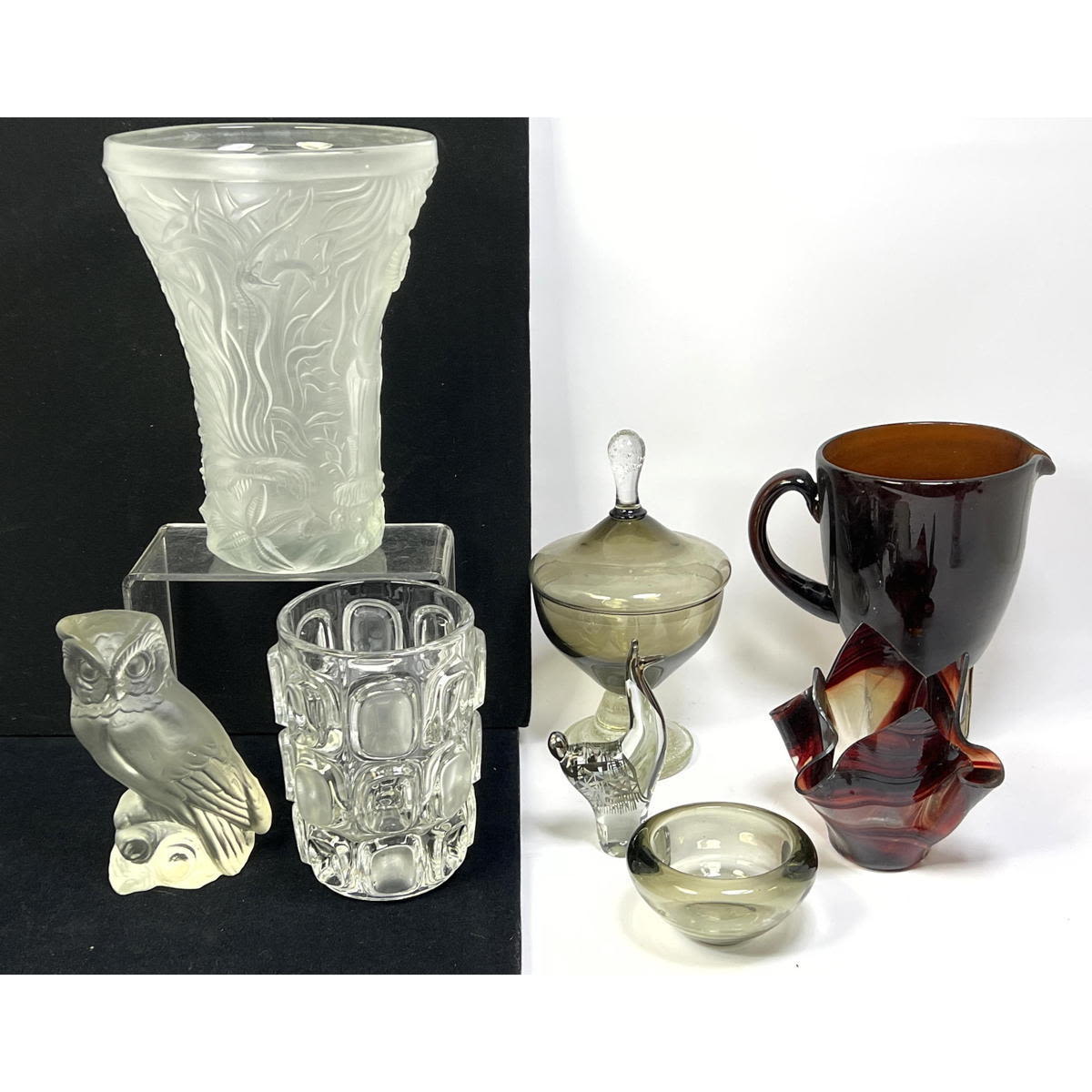 Appraisal: Mid Century Modern glass lot some signed Molded blown eyc