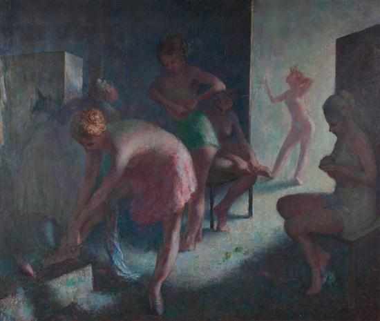 Appraisal: John Deforest Stull American - Ballet Backstage oil on masonite