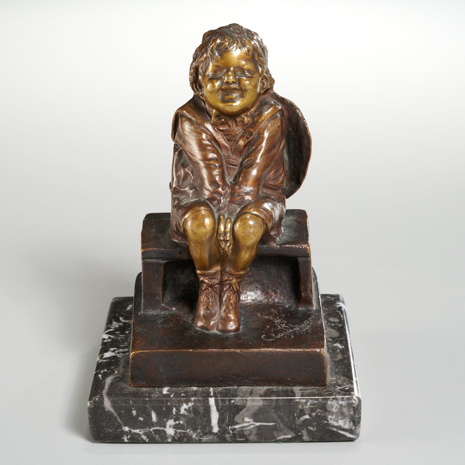 Appraisal: JUAN CLARA PATINATED BRONZE STATUE Juan Clara Ayats Spanish Seated