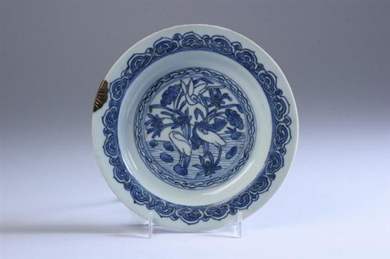 Appraisal: CHINESE BLUE AND WHITE PORCELAIN PLATE Ming dynasty Wanli period