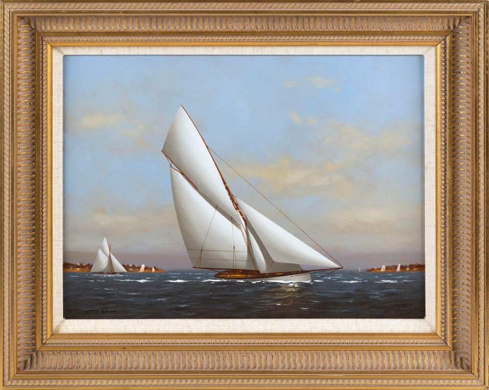 Appraisal: VERNON BROE MAINE ILLINOIS - FRIENDSHIP SLOOP OIL ON CANVAS