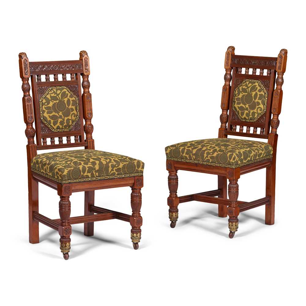 Appraisal: H W BATLEY - PAIR OF AESTHETIC MOVEMENT SIDE CHAIRS