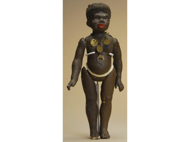 Appraisal: Composition Black Native Doll Germany ca brown painted composition African