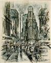 Appraisal: John Haymson American - Times Square and Rockefeller Center Two