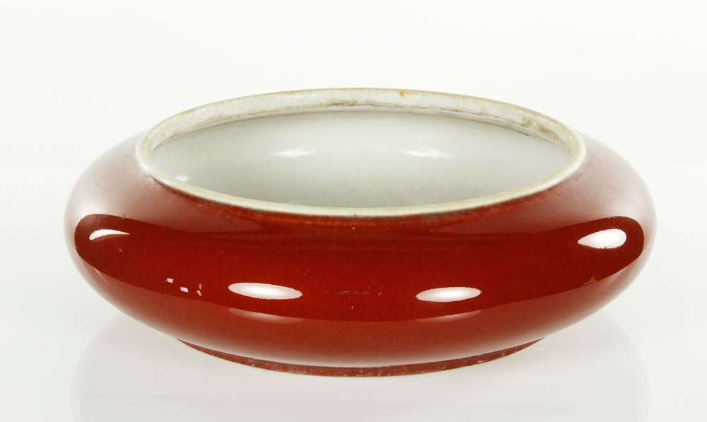 Appraisal: - Chinese Ox Blood Bowl Ox blood bulb bowl China