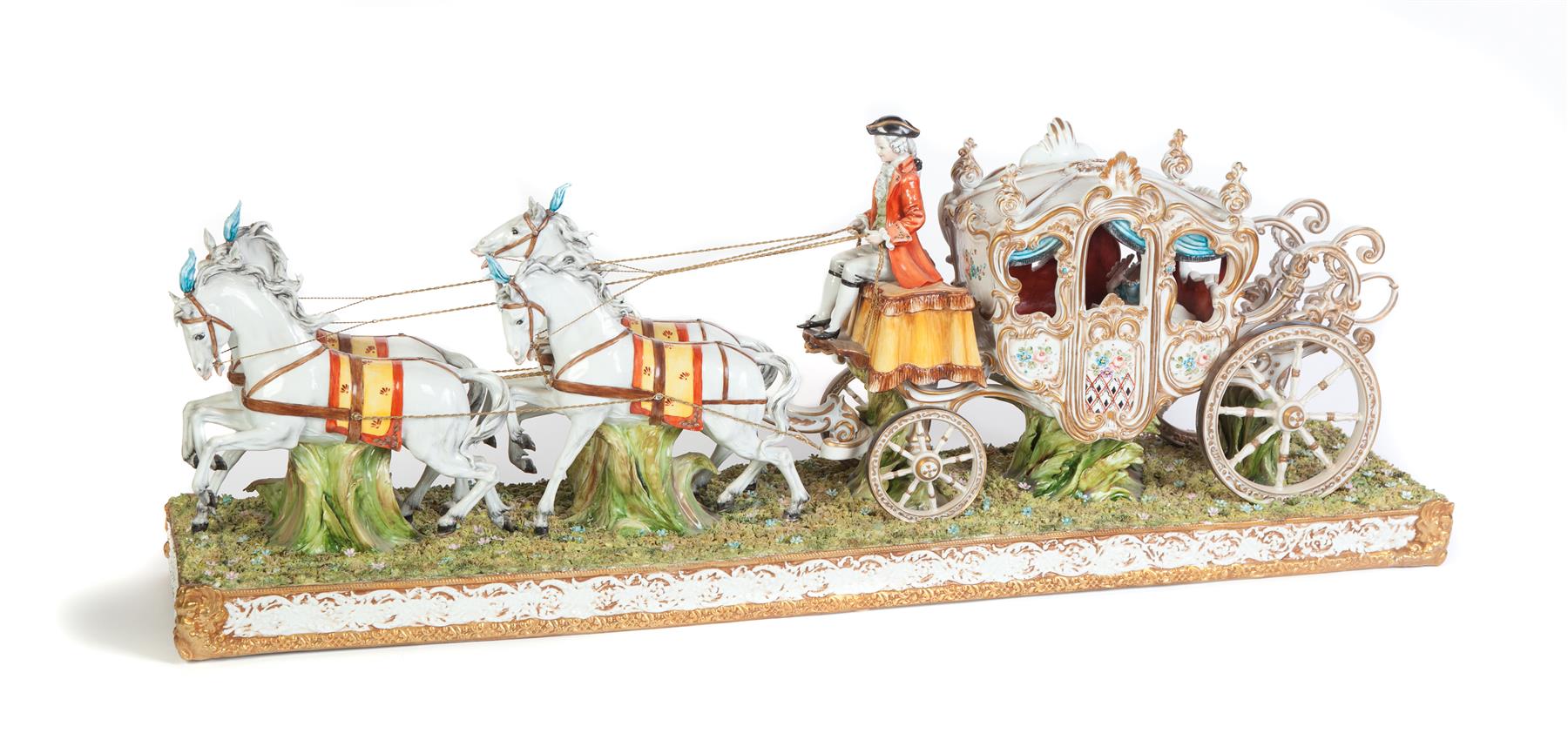 Appraisal: LARGE CAPODIMONTE CARRIAGE LIMITED EDITION Italy th century European-style carriage