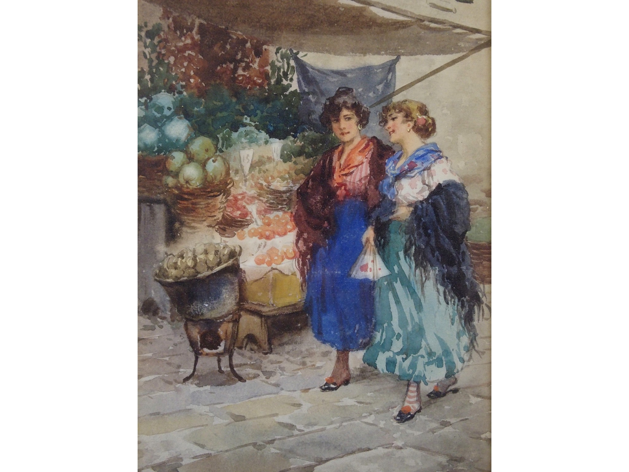 Appraisal: L MORELLI Italian early th Century LADIES BY A MARKET