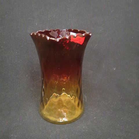 Appraisal: Amberina Art Glass Celery or Vase diamond design Mt Washington