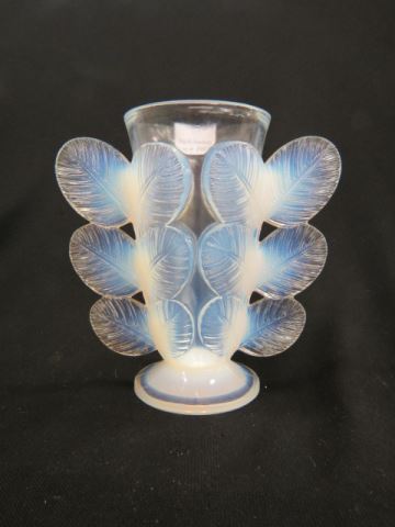 Appraisal: Sevres Art Glass Opalecent Vase leaf decor signed excellent