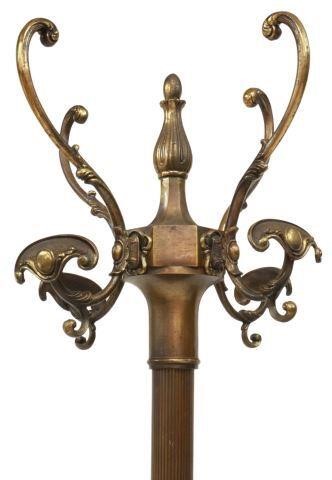 Appraisal: Italian gilt metal standing hall tree th c four hooks