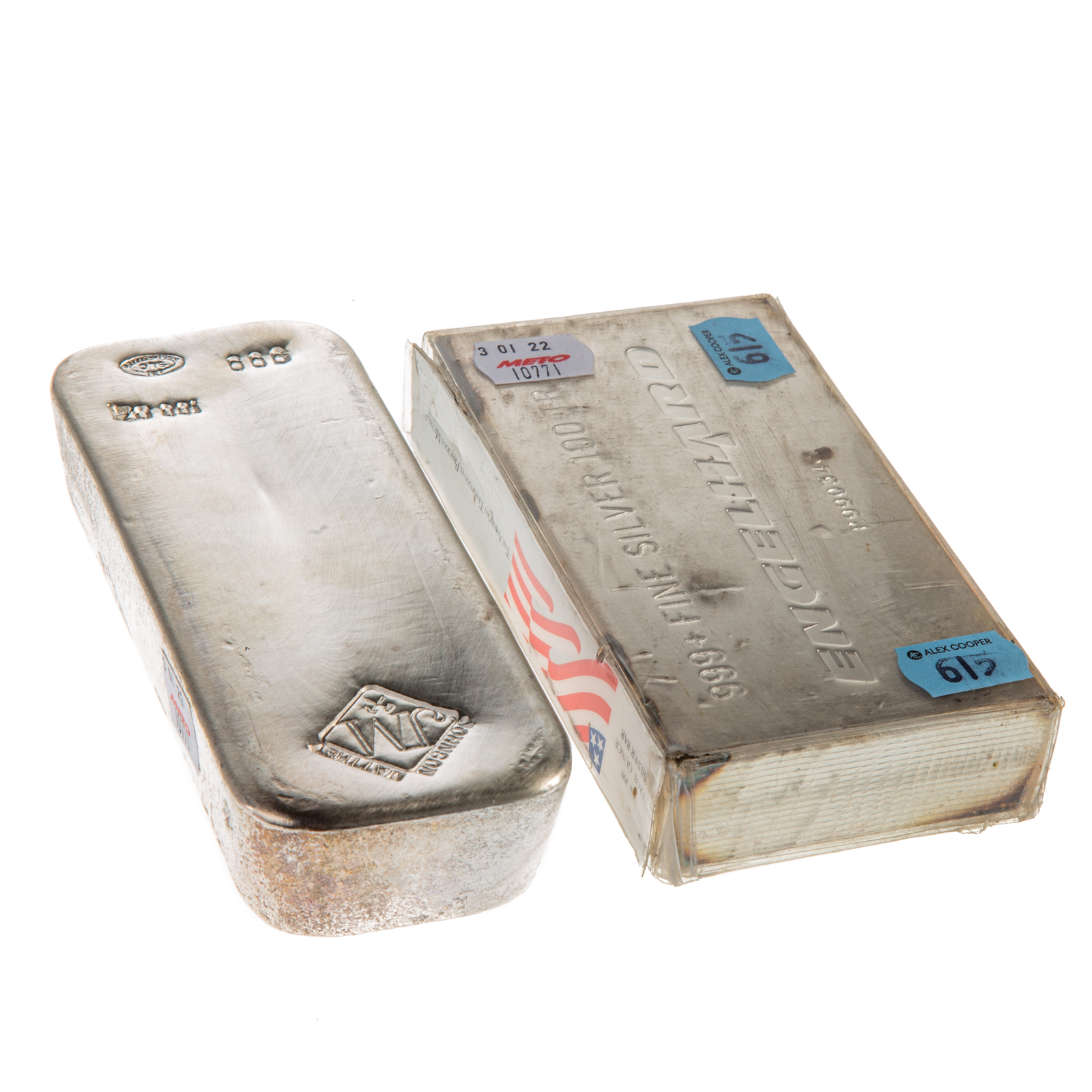 Appraisal: ENGLEHARD JOHNSON MATTHEY OZ SILVER BARS premium quality bars Englehard