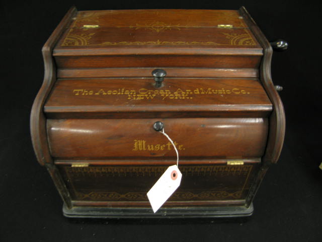 Appraisal: Aeollan Organette Music Box with cylinders hand crank a fine