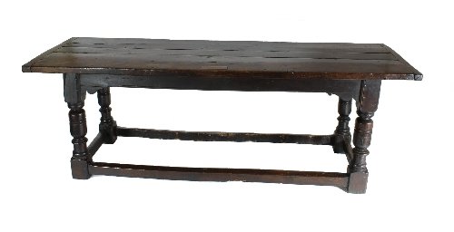 Appraisal: A th Century oak refectory table circa with three plank