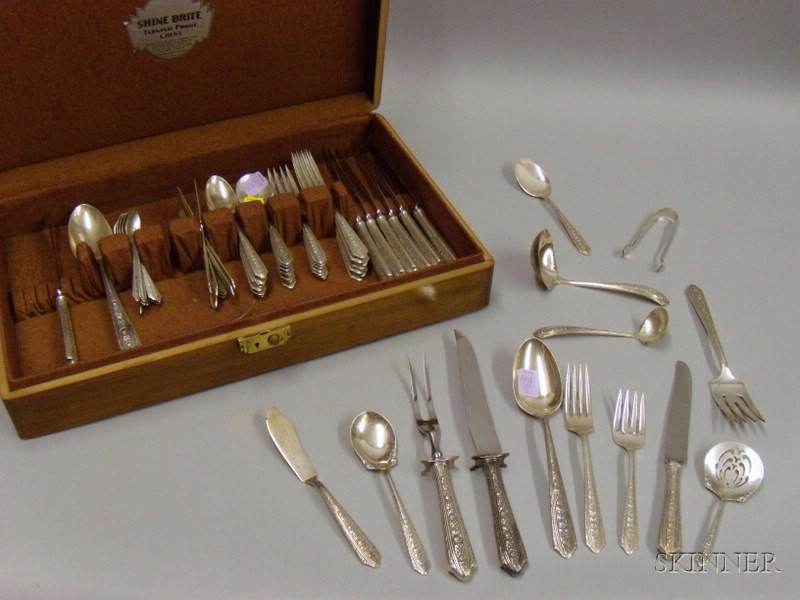 Appraisal: Wallace Sterling Silver Partial Flatware Set for Eight Normandie pattern