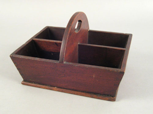 Appraisal: Pennsylvania walnut tool tray early th c with four compartments