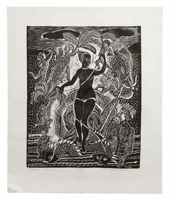 Appraisal: Margaret Taylor Goss Burroughs American - Black Venus linocut edition