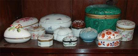 Appraisal: Group of Porcelain Trinket Boxes Estimate nbsp nbsp nbsp -