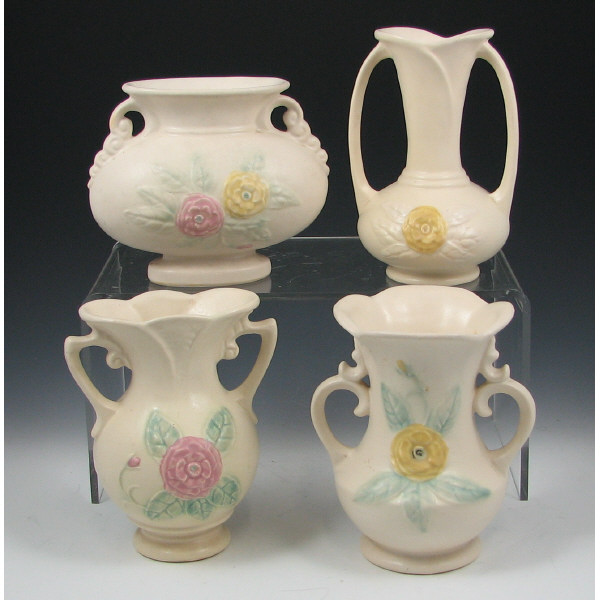 Appraisal: Hull Open Rose - Vases Lot of four Open Rose