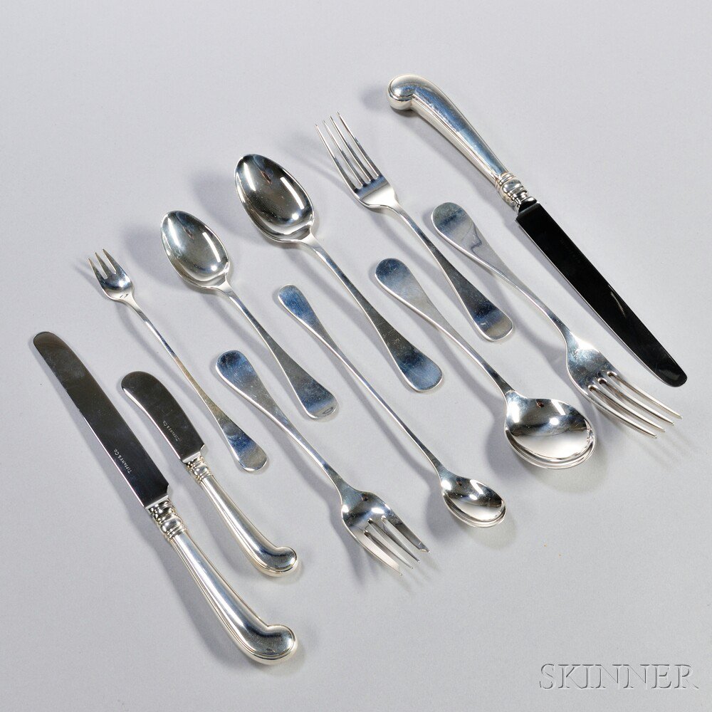 Appraisal: Tiffany Co King William Pattern Sterling Silver Flatware Service New