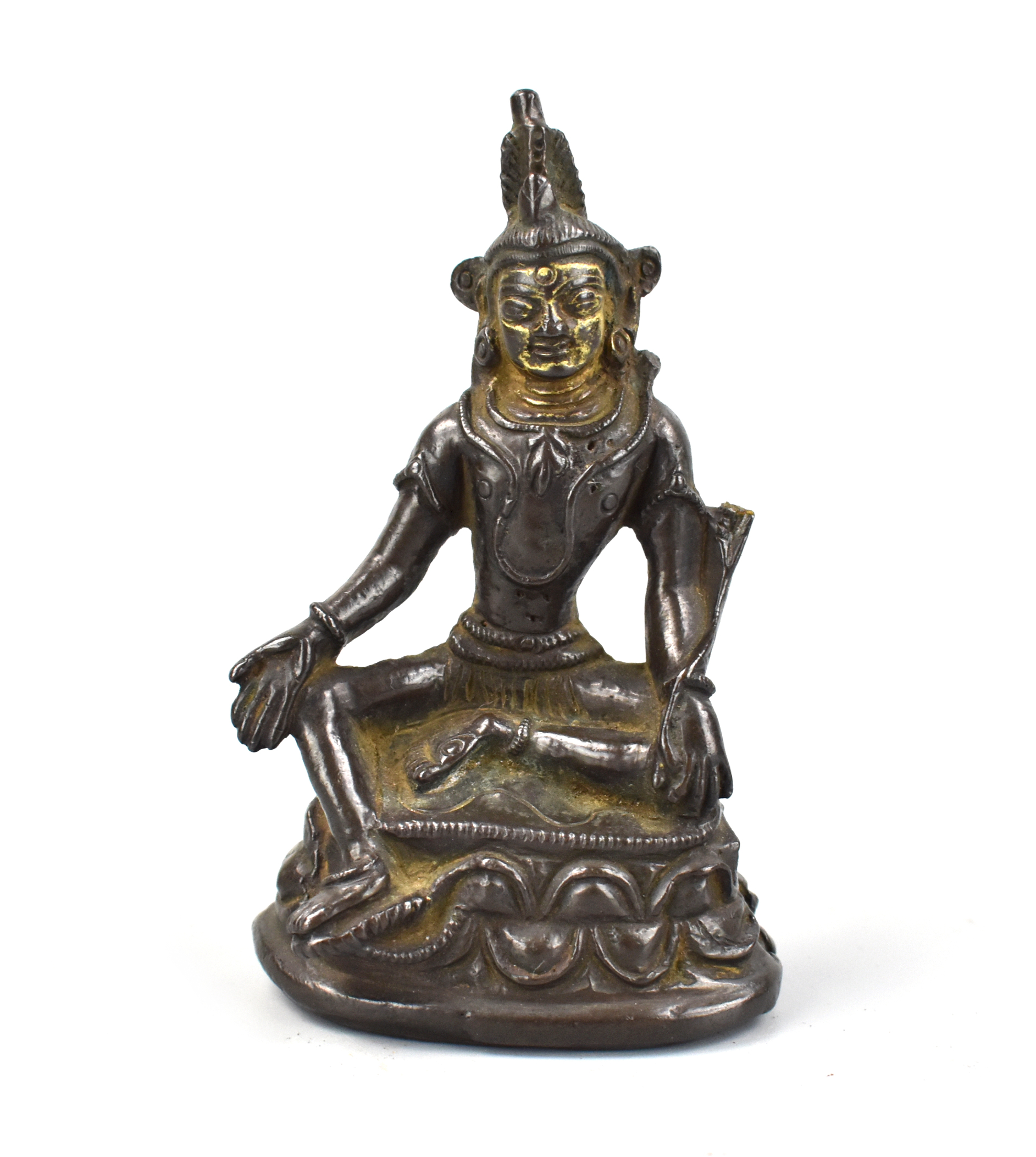 Appraisal: Chinese C seated bronze buddha hands at knees with one