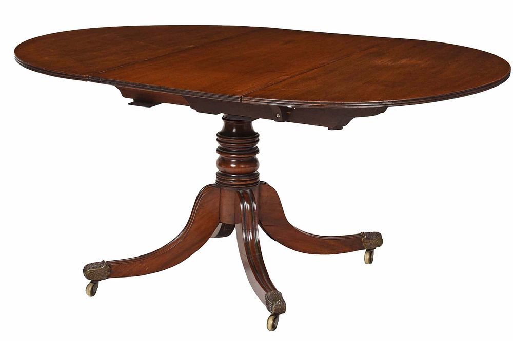 Appraisal: Regency Mahogany Pedestal Extension Table British th century with round