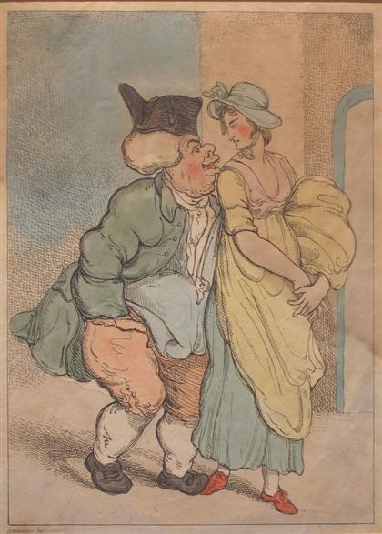 Appraisal: pieces Rowlandson Thomas Hand-Colored Engravings English Caricature Prints Rigging Out