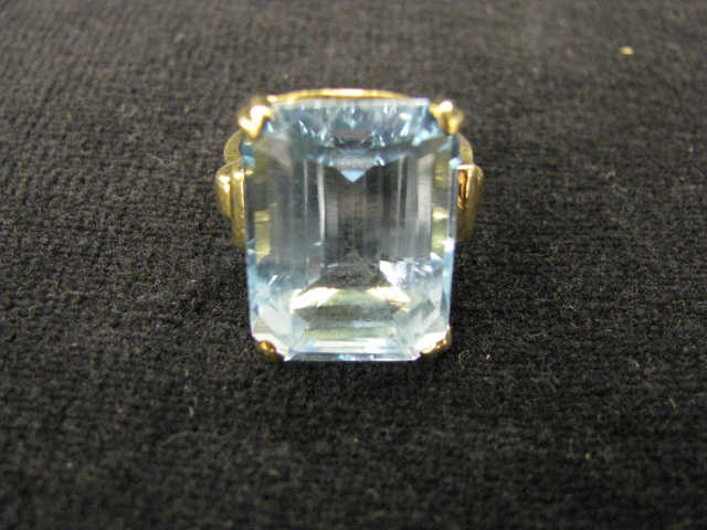 Appraisal: Blue Topaz Ring carat emerald cut gem in k yellow