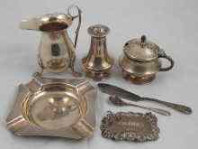 Appraisal: Hallmarked silver a cream jug pepper mustard with liner and