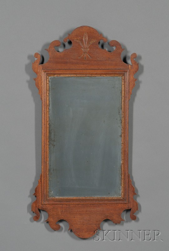 Appraisal: Chippendale Mahogany Carved Mirror New England late th century with