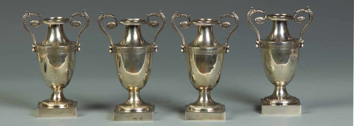 Appraisal: Set of Classical Style Silver Candle Holders Set of Classical