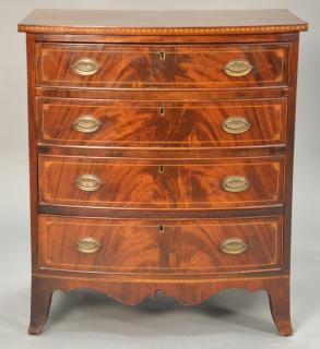 Appraisal: Custom mahogany diminutive four drawer chest ht wd dp Custom