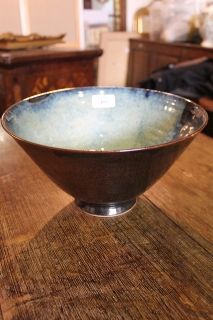 Appraisal: A STUDIO POTTERY OPEN BOWL or ribbed conical shape form