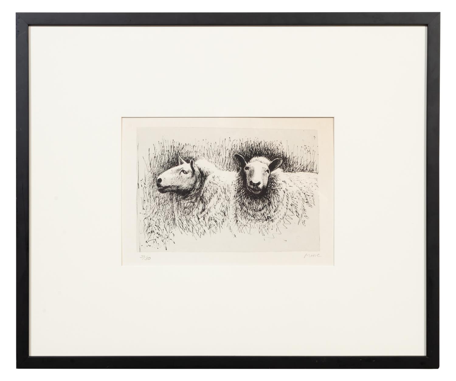 Appraisal: HENRY MOORE SHEEP LITHOGRAPH Henry Moore British - Sheep Before