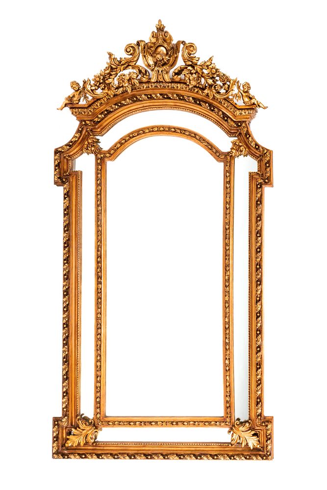 Appraisal: A Louis XV Style Gilded Mirror A Louis XV Style