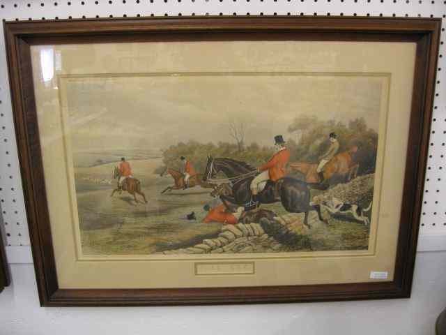 Appraisal: Fox Hunt Lithograph ''Full Cry'' nicely matted framed image area