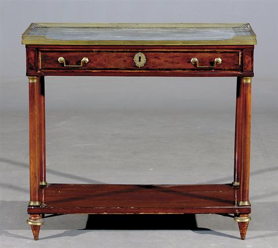 Appraisal: Napolean III style inlaid mahogany console desserte table late th